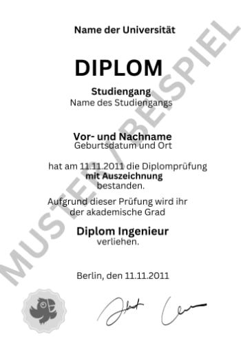 Diplom-Urkunde – Beispiel Aufbau & Struktur